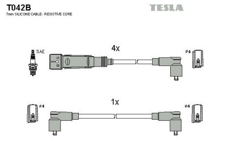 Комплект кабелiв запалювання T042B