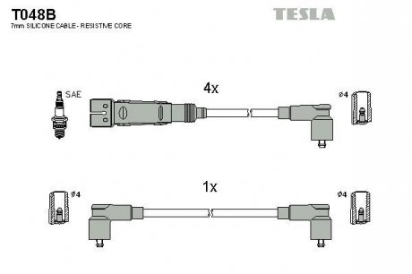 Комплект кабелiв запалювання T048B