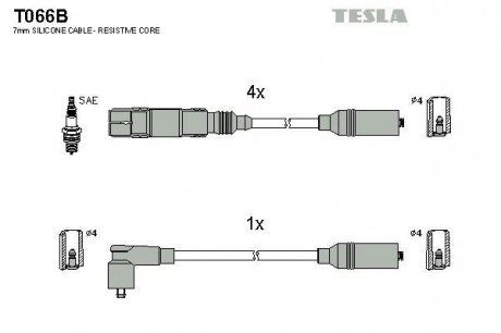 Комплект кабелiв запалювання TESLA T066B (фото 1)