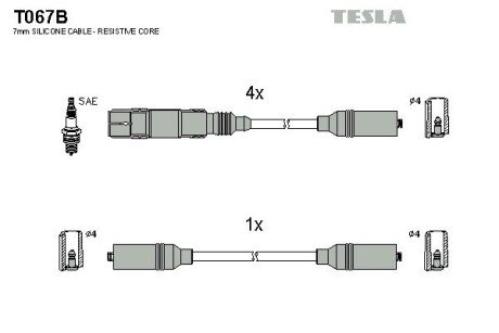 Комплект проводов зажигания T067B