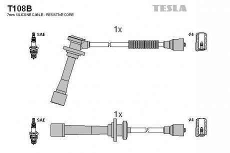 Комплект кабелiв запалювання TESLA T108B (фото 1)