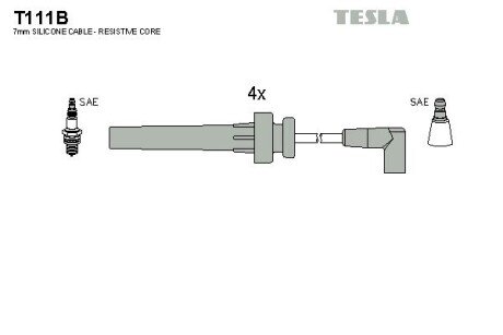 Комплект кабелiв запалювання T111B