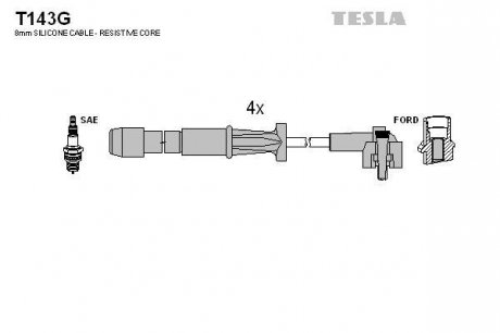 Комплект кабелiв запалювання TESLA T143G (фото 1)