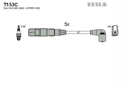 Комплект кабелiв запалювання TESLA T153C (фото 1)