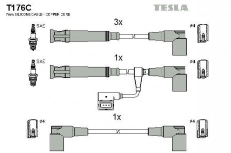Комплект кабелiв запалювання T176C