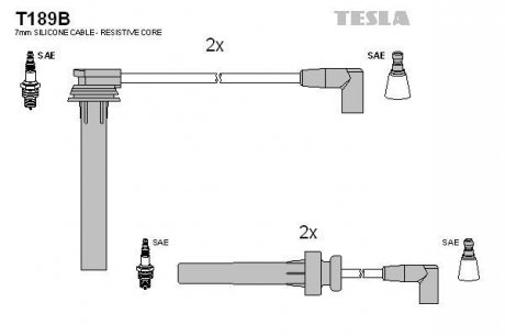 Комплект кабелiв запалювання TESLA T189B (фото 1)