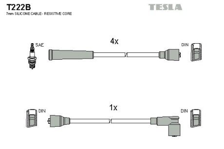 Комплект кабелiв запалювання T222B