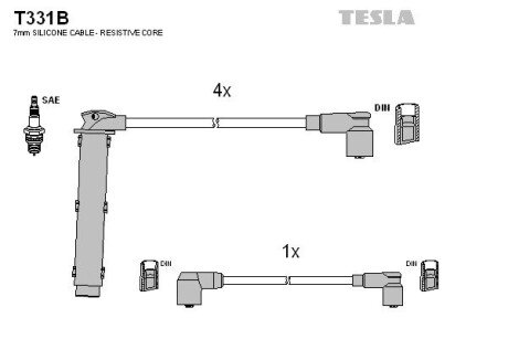 Комплект кабелiв запалювання T331B