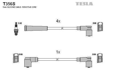 Провода свечные 2108-21099 карб (силикон) TESLA BLATNA T356S