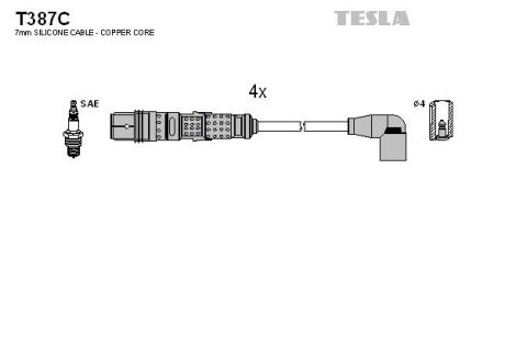 Комплект проводов зажигания T387C