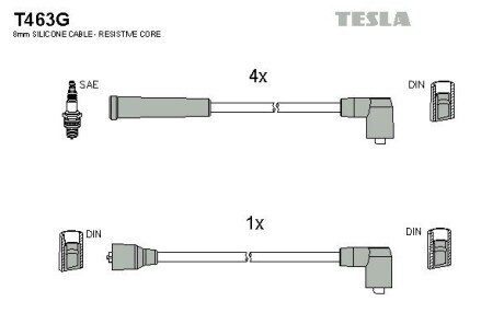 Комплект кабелiв запалювання T463G