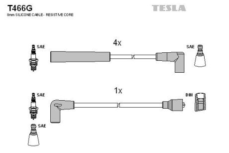 Комплект кабелiв запалювання T466G