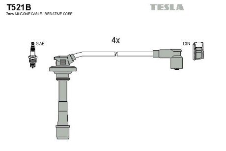 Комплект кабелiв запалювання T521B