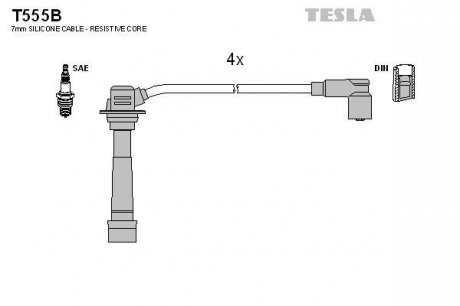 Комплект кабелiв запалювання TESLA T555B (фото 1)