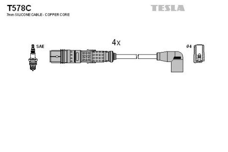 Комплект кабелiв запалювання T578C