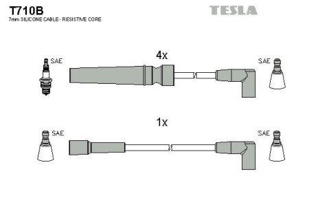 Провода свічкові Нескія 1,5 16V/Есперо (силікон) Tesla T710B