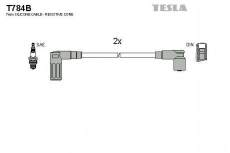 Комплект кабелiв запалювання TESLA T784B (фото 1)