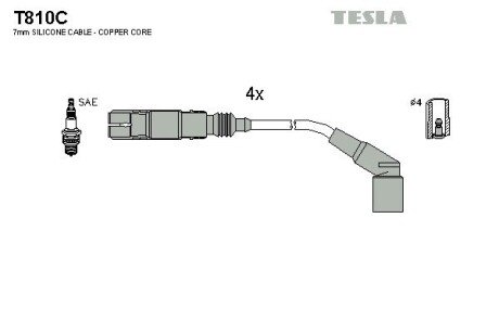 Комплект кабелiв запалювання T810C