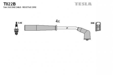 Комплект кабелiв запалювання TESLA T822B (фото 1)