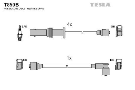 Комплект кабелiв запалювання T850B