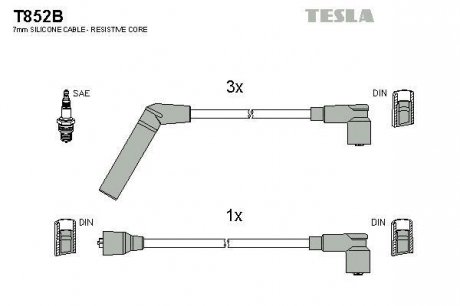Комплект кабелiв запалювання TESLA T852B (фото 1)