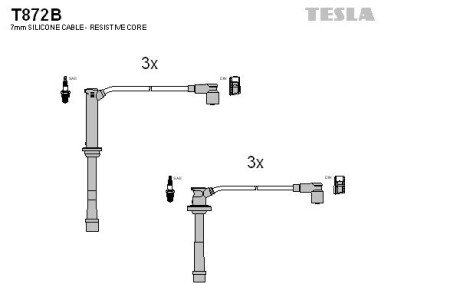 Комплект кабелiв запалювання T872B