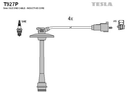 Дроти високовольтні, комплект Toyota Solara 2.2 (00-02),Toyota Solara 2.2 (98-01) (T927P) TESLA BLATNA