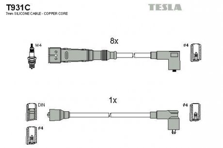 Комплект кабелiв запалювання T931C