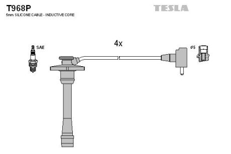 Комплект кабелiв запалювання T968P