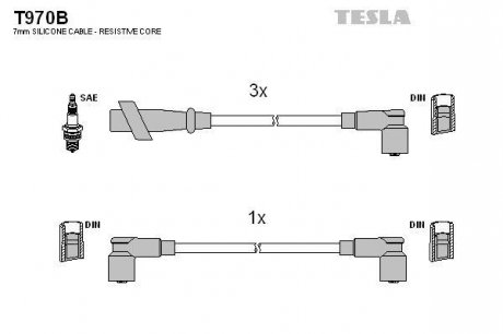 Комплект кабелiв запалювання TESLA T970B (фото 1)
