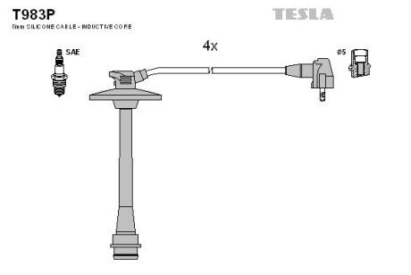 Комплект кабелів високовольтних T983P