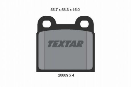 Гальмівні колодки, дискове гальмо (набір) TEXTAR 2000906 (фото 1)