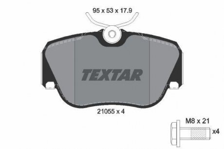 Дисковые тормозные колодки (передние) TEXTAR 2105503 (фото 1)