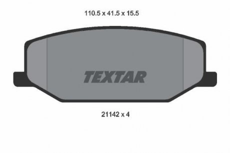 Дискові гальмівні колодки (передні) TEXTAR 2114202 (фото 1)