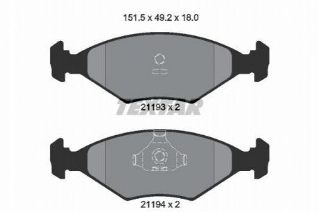 Гальмівні колодки, дискове гальмо (набір) TEXTAR 2119301 (фото 1)