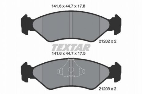 Гальмівні колодки, дискове гальмо (набір) TEXTAR 2120203 (фото 1)