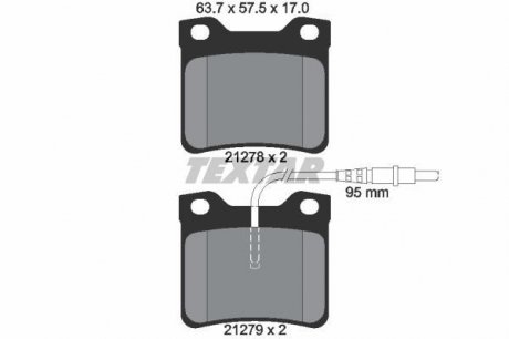 Дисковые тормозные колодки (задние) TEXTAR 2127801 (фото 1)