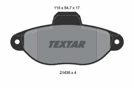 Дискові гальмівні колодки (передні) TEXTAR 2143602 (фото 1)