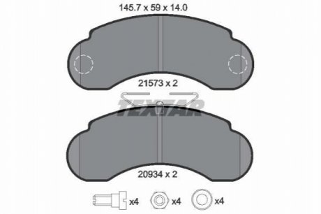 Гальмівні колодки, дискове гальмо (набір) TEXTAR 2157302 (фото 1)