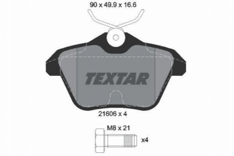 Гальмівні колодки, дискове гальмо (набір) TEXTAR 2160601 (фото 1)