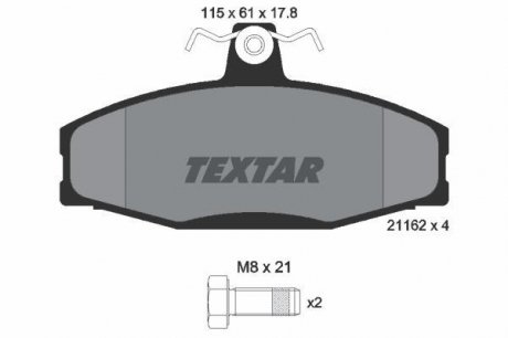 Дисковые тормозные колодки (передние) TEXTAR 2166201 (фото 1)