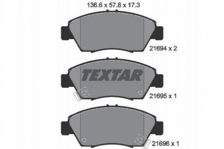 Дисковые тормозные колодки (передние) TEXTAR 2169401 (фото 1)