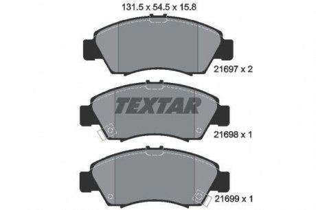Дискові гальмівні колодки (передні) TEXTAR 2169701 (фото 1)