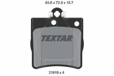 Дисковые тормозные колодки (задние) TEXTAR 2191903 (фото 1)