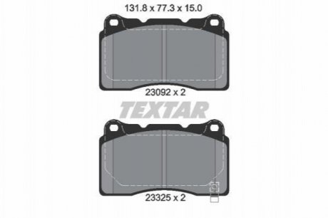 Дисковые тормозные колодки (передние) TEXTAR 2309204 (фото 1)