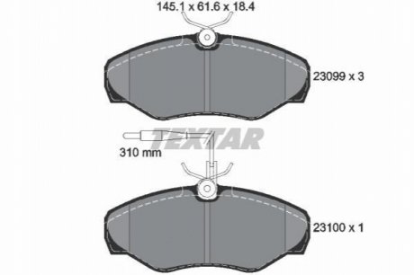 Гальмівні колодки, дискове гальмо (набір) TEXTAR 2309903 (фото 1)