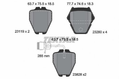 Тормозные колодки дисковые TEXTAR 2311901 (фото 1)
