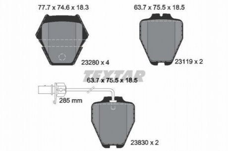 Дискові гальмівні колодки (передні) TEXTAR 2328001 (фото 1)