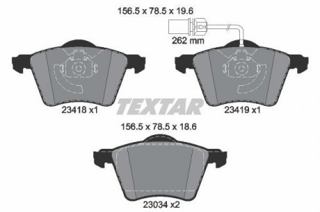 Дисковые тормозные колодки (передние) TEXTAR 2341801 (фото 1)