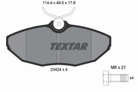 Гальмівні колодки, дискове гальмо (набір) TEXTAR 2342401 (фото 1)